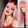 Peluca de pelo larga y recta Remy Cosplay Party Fashion para mujer,