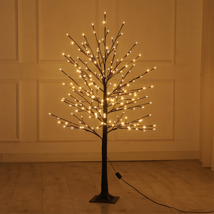 Luz de decoración de árbol de Navidad LED iluminada de abedul artificial 